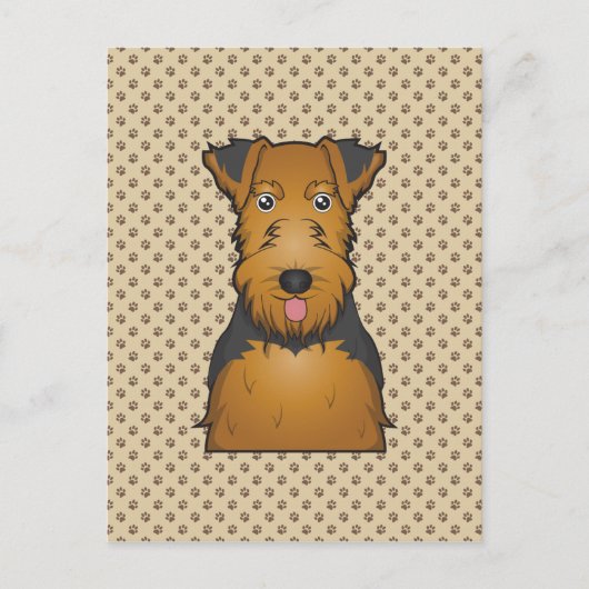 Welsh Terrier Cartoon Briefkaart (Voorkant)