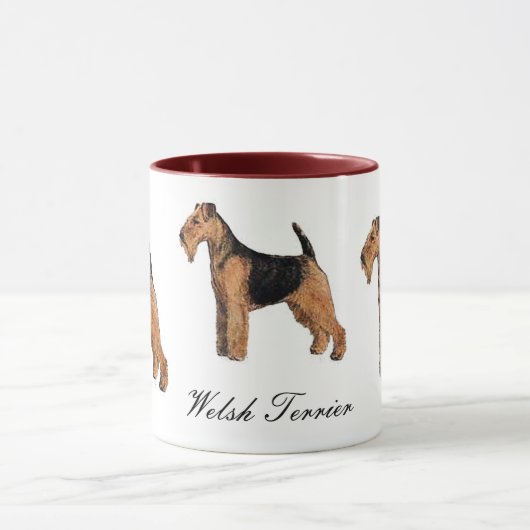 Welsh Terrier Ceramic Mok (Midden)