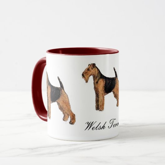 Welsh Terrier Ceramic Mok (Voorkant links)