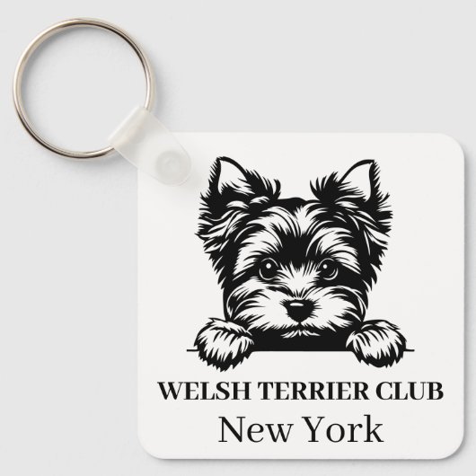 Welsh Terrier Custom Club Thema sleutelhanger (Voorkant)
