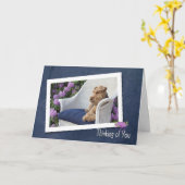 Welsh Terrier denkt aan jou Kaart (Gele Bloem)