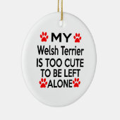 Welsh Terrier Design Keramisch Ornament (Rechts)