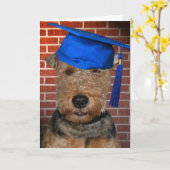 Welsh Terrier Dog afstuderen Kaart (Gele Bloem)