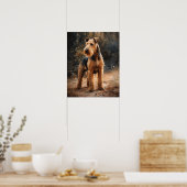 Welsh Terrier Dog Art Print Poster (Keuken)