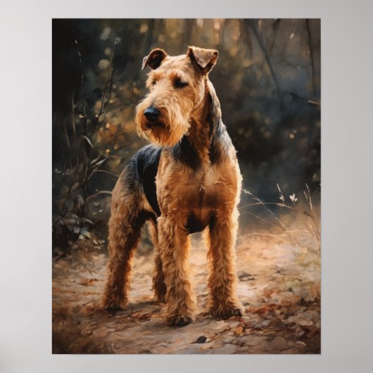 Welsh Terrier Dog Art Print Poster (Voorkant)