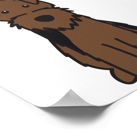 Welsh Terrier Dog Cartoon Poster (Hoek)