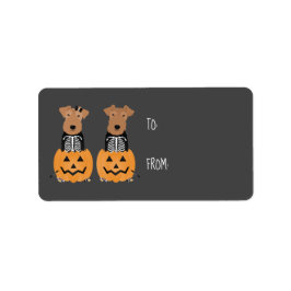 Welsh Terrier Dog Halloween Skeleton Costume Etiket