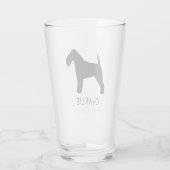Welsh Terrier Dog Silhouette Welshie Gepersonalise Glas (Achterkant)