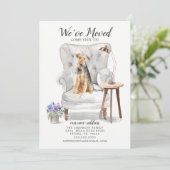 Welsh Terrier Dog We hebben de aanmaning verplaats Aankondiging (Staand voorkant)