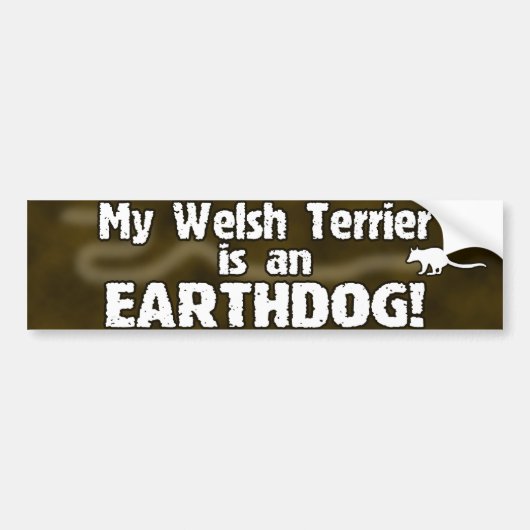 Welsh Terrier Earthdog Bumpersticker (Voorkant)