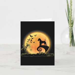 Welsh Terrier eng en Maan Hond Grappig Halloween Kaart