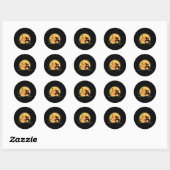Welsh Terrier eng en Maan Hond Grappig Halloween Ronde Sticker (Vel)
