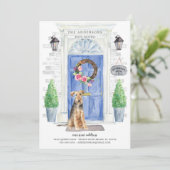 Welsh Terrier Front door Moving Announge Kaart (Staand voorkant)