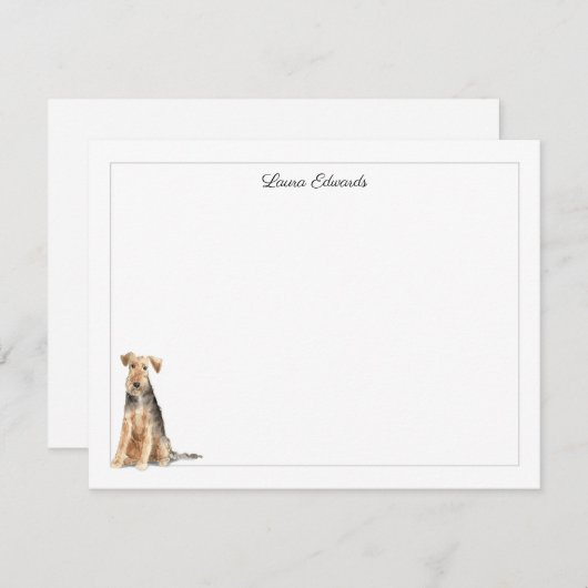 Welsh Terrier Gray Border Personalized Notitiekaartje (Voorkant / Achterkant)