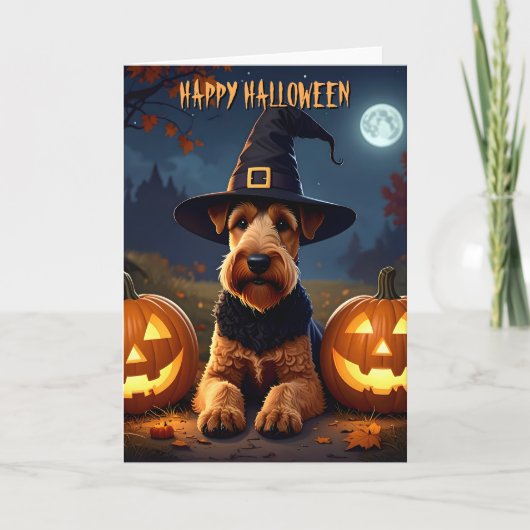 Welsh Terrier Halloween Kaart (Voorkant)