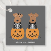 Welsh Terrier Halloween Skeleton Bedankjes Labels (Voorkant)