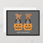 Welsh Terrier Halloween Skeleton Feestdagenkaart (Voorkant / Achterkant)
