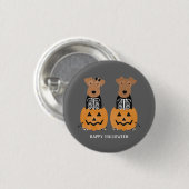 Welsh Terrier Halloween Skeleton Ronde Button 3,2 Cm (Voorkant /achterkant)