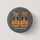 Welsh Terrier Halloween Skeleton Ronde Button 3,2 Cm (Voorkant)