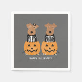 Welsh Terrier Halloween Skeleton Servet (Voorkant)