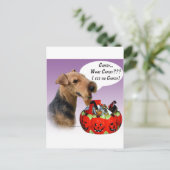 Welsh Terrier Halloween Snoep Briefkaart (Staand voorkant)