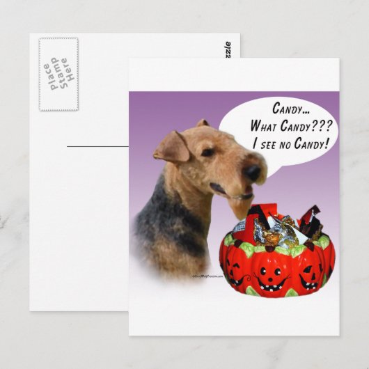Welsh Terrier Halloween Snoep Briefkaart (Voorkant / Achterkant)