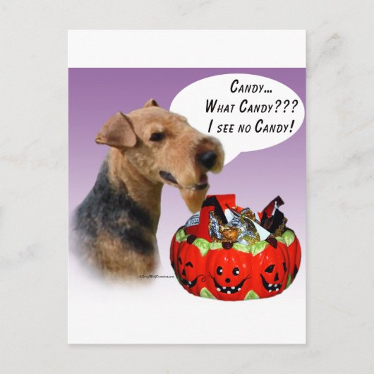 Welsh Terrier Halloween Snoep Briefkaart (Voorkant)