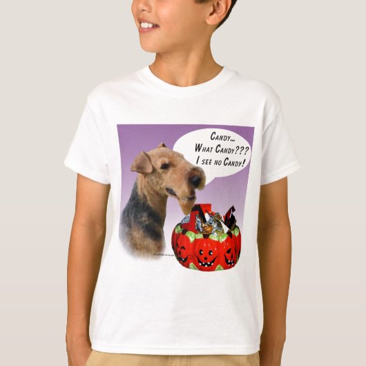 Welsh Terrier Halloween Snoep T-shirt (Voorkant)