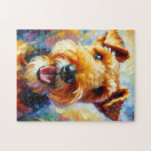 Welsh Terrier Hond Acryl Print Hondenliefhebber Gi Legpuzzel (Horizontaal)