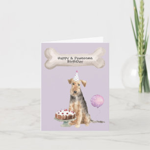 Welsh Terrier Hond Feest gelukkig geweldige puppy Feestdagen Kaart