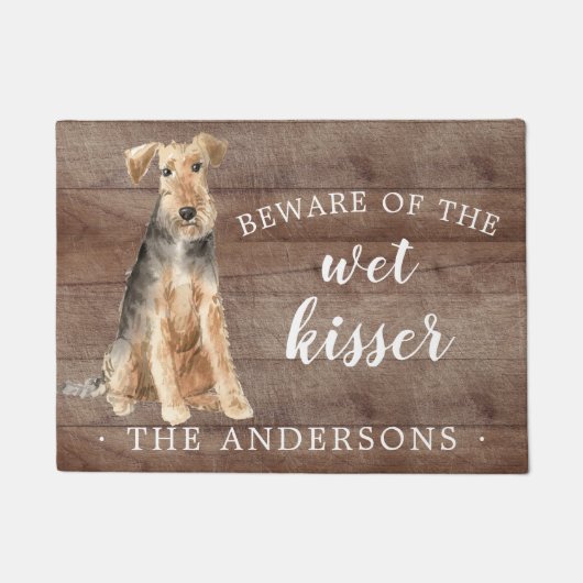 Welsh Terrier Hond Gepersonaliseerde Deurmat (Voorkant)