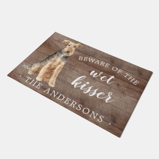 Welsh Terrier Hond Gepersonaliseerde Deurmat (Schuin)