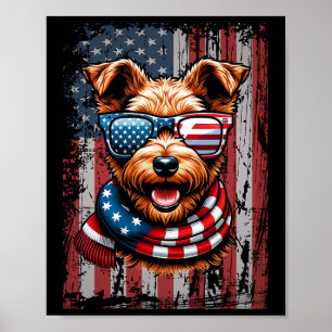 Welsh Terrier hondenliefhebber VS-vlag 4 juli patr Poster