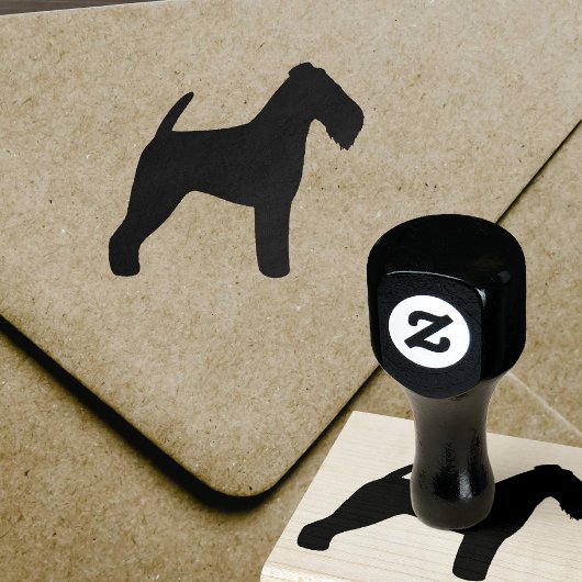 Welsh Terrier Hondenras Silhouet Rubberstempel