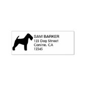 Welsh Terrier Hondenras Silhouette retouradres Rubberstempel (Gestempeld)
