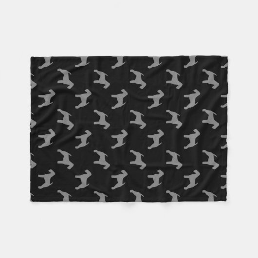 Welsh Terrier Hondenras Silhouettes Pattern Fleece Deken (Voorkant (Horizontaal))