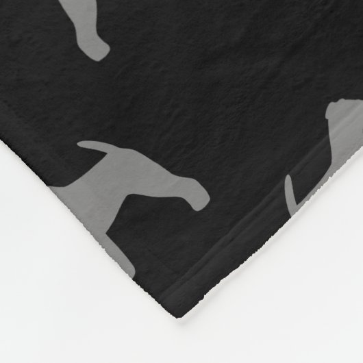 Welsh Terrier Hondenras Silhouettes Pattern Fleece Deken (Hoek)