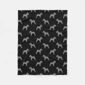 Welsh Terrier Hondenras Silhouettes Pattern Fleece Deken (Voorkant)
