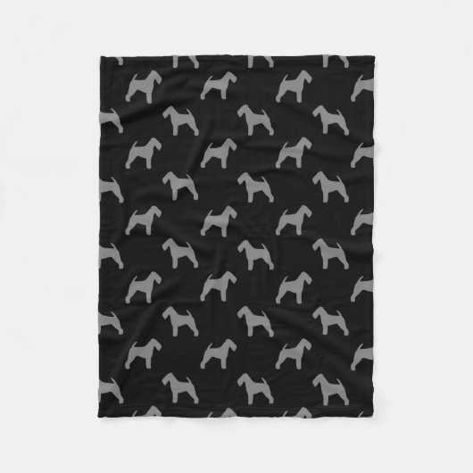 Welsh Terrier Hondenras Silhouettes Pattern Fleece Deken (Voorkant)