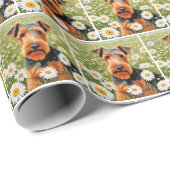 Welsh Terrier in Daisy Field Cadeaupapier (Rol Hoek)
