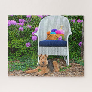 Welsh Terrier in de tuin Legpuzzel