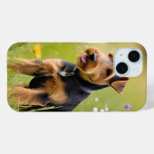 Welsh Terrier in Wildflower Field Case-Mate iPhone Case (Achterkant (horizontaal))
