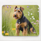 Welsh Terrier in Wildflower Meadow Muismat (Voorkant)