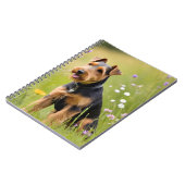 Welsh Terrier in Wildflower Meadow Notitieboek (Linkerzijde)