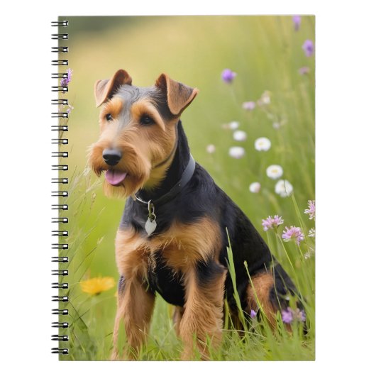 Welsh Terrier in Wildflower Meadow Notitieboek (Voorkant)