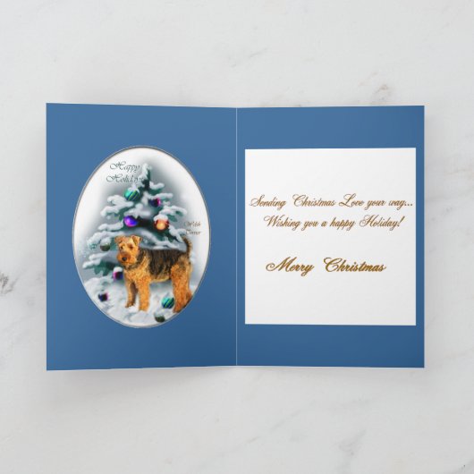 Welsh Terrier kerstcadeautjes Feestdagen Kaart (Binnen)