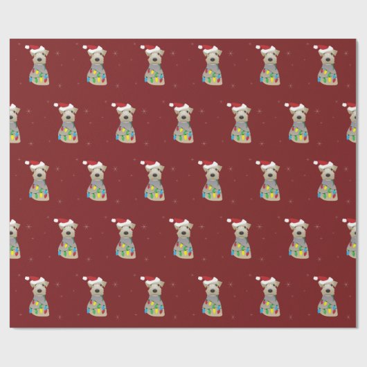 Welsh Terrier-kerstinpakpapier Cadeaupapier (Vlak)