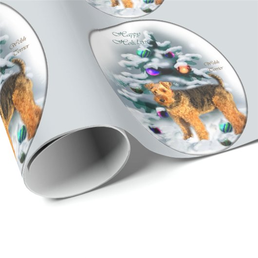 Welsh Terrier Kerstmis Cadeaupapier (Rol Hoek)