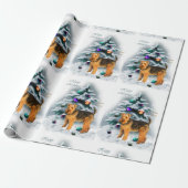 Welsh Terrier Kerstmis Cadeaupapier (Uitgerold)