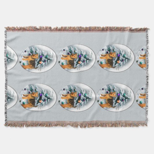 Welsh Terrier Kerstmis Deken (Voorkant)